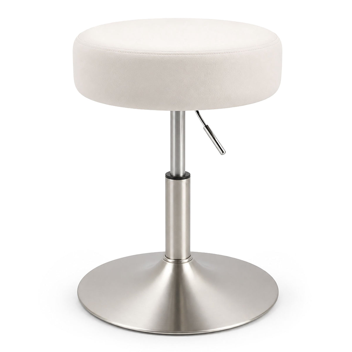 Adjustable White Make-Up Stool with Swivel and Gas Lift