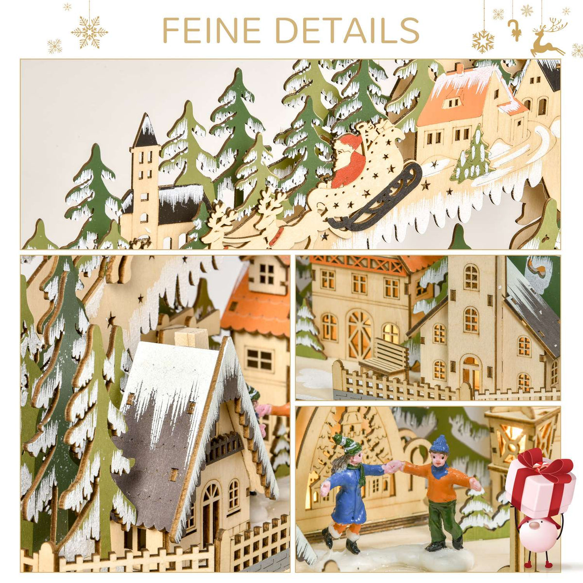 Advent Calendar For Filling 24 Drawer Compartments Christmas Calendar With Led Lights Advent Calendar Box Christmas Decoration Diy 45X13X43 Cm