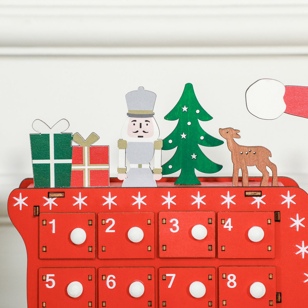 Advent calendar for filling 24 drawer compartments Christmas calendar Advent calendar box Christmas decoration DIY MDF board red 22.5 x 8 x 36 cm