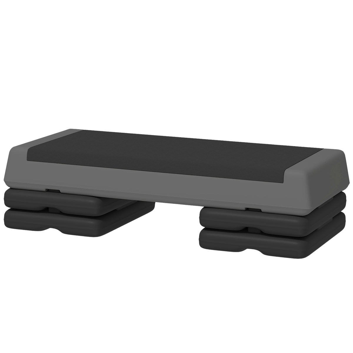Aerobic Stepper, 10.5/15.5/20.5cm Height Adjustable Stepping Board, Non-Slip, for Home, Gym, Office, Plastic, Gray