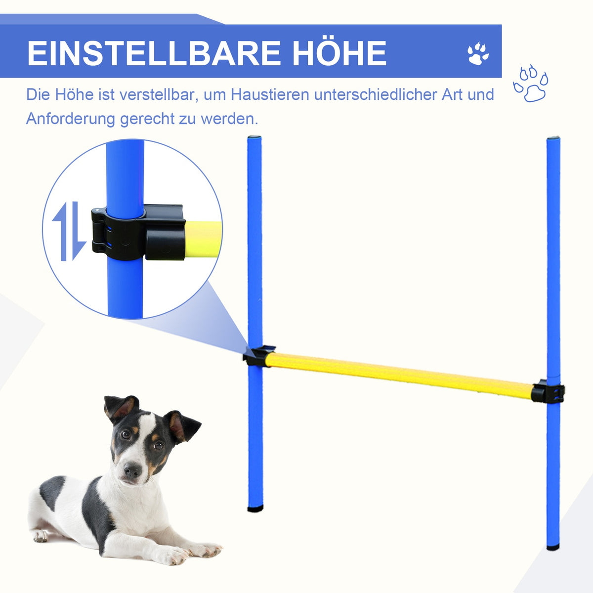 Agility Exercise Set Slalom Hurdle Tunnel Dog Sports Training Area Pe+Polyester Blue+Yellow