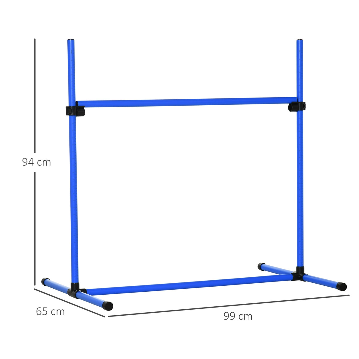 Agility Hurdle Set Slalom Bars Dog Training Set 4 X Hurdles, Plastic, Blue, 99X65X94Cm