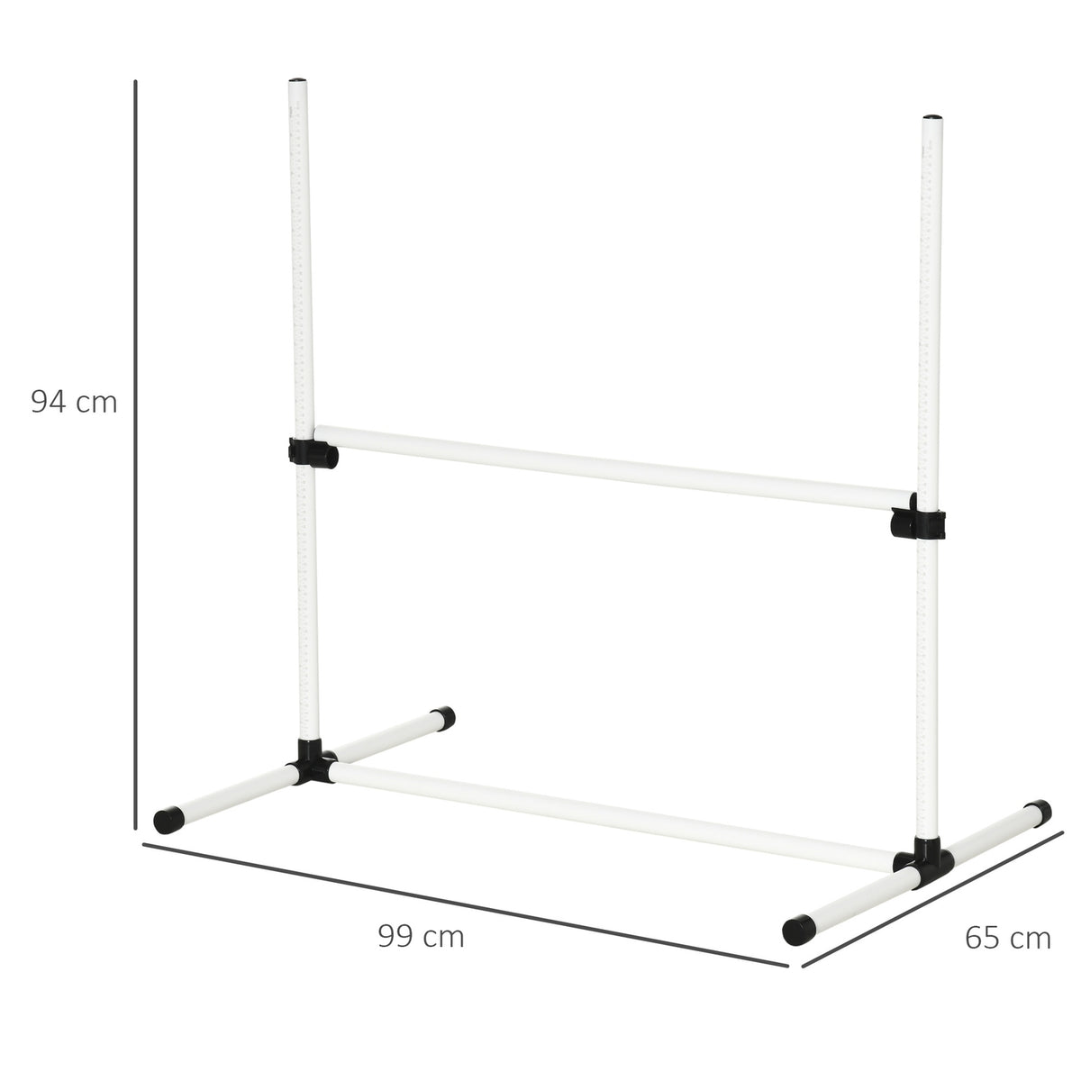 Agility Hurdle Set Slalom Bars Dog Training Set 4 X Hurdles, Plastic, White, 99X65X94Cm