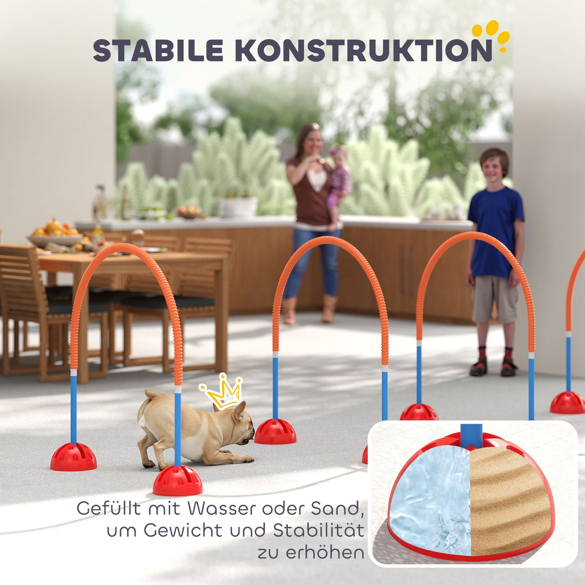 Agility Set Dogs 5-piece fillable agility equipment for dog training hurdle set with adjustable agility doors carry bag training accessories coordination training for games training