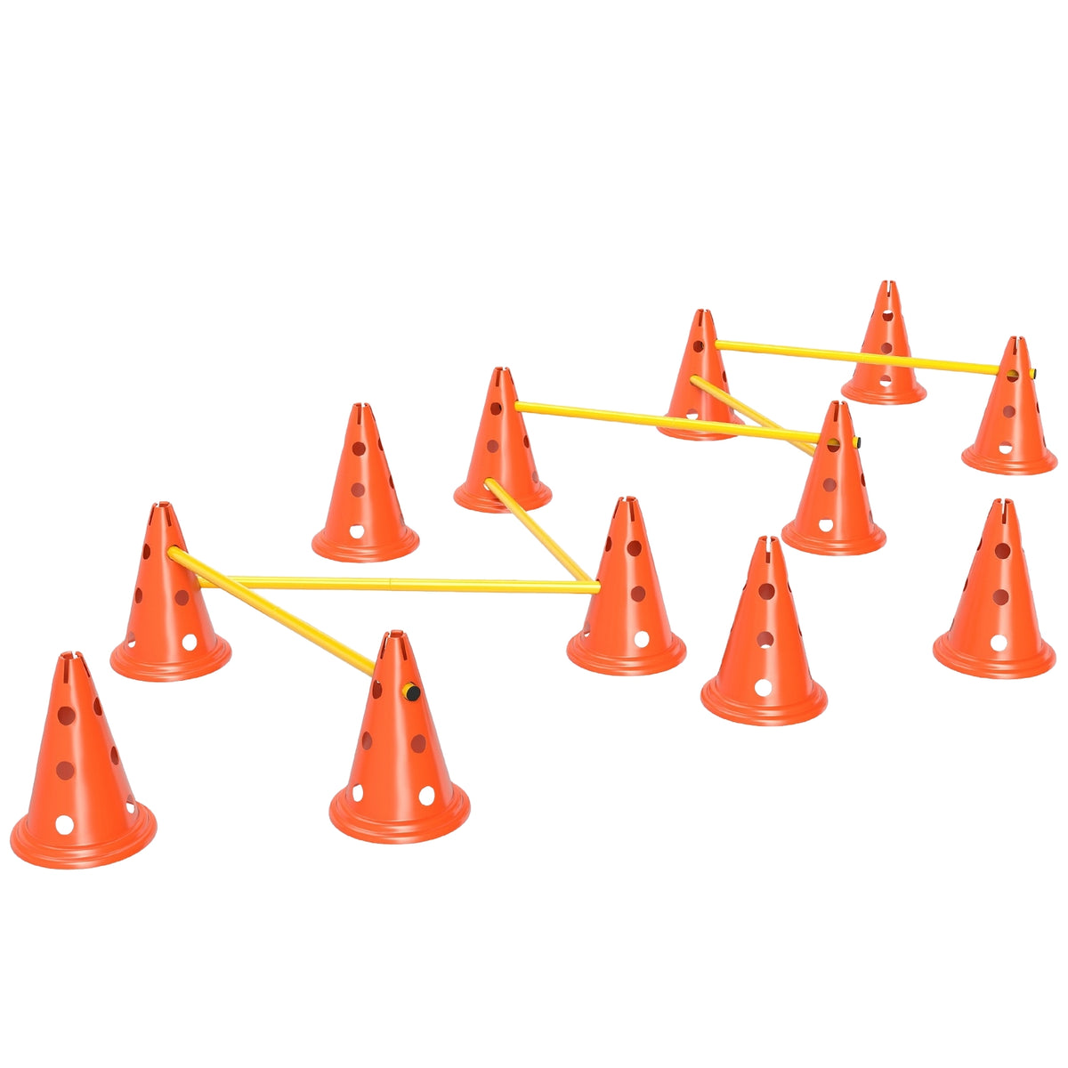 Agility Set Dogs 6-Piece Agility Equipment for Dog Training Hurdle Set with 12 Cones 6 Height-Adjustable Hurdles Carry Bag Training Accessories Coordination Training for Games Training