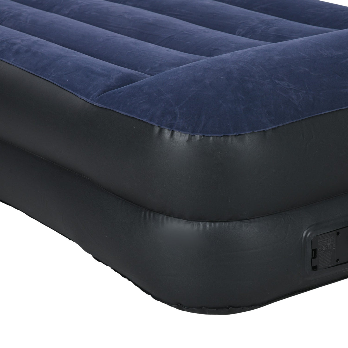 Air Bed Double Air Mattress For 2 People With Electric Pump & Pillow, Dark Blue, 203X152X46Cm