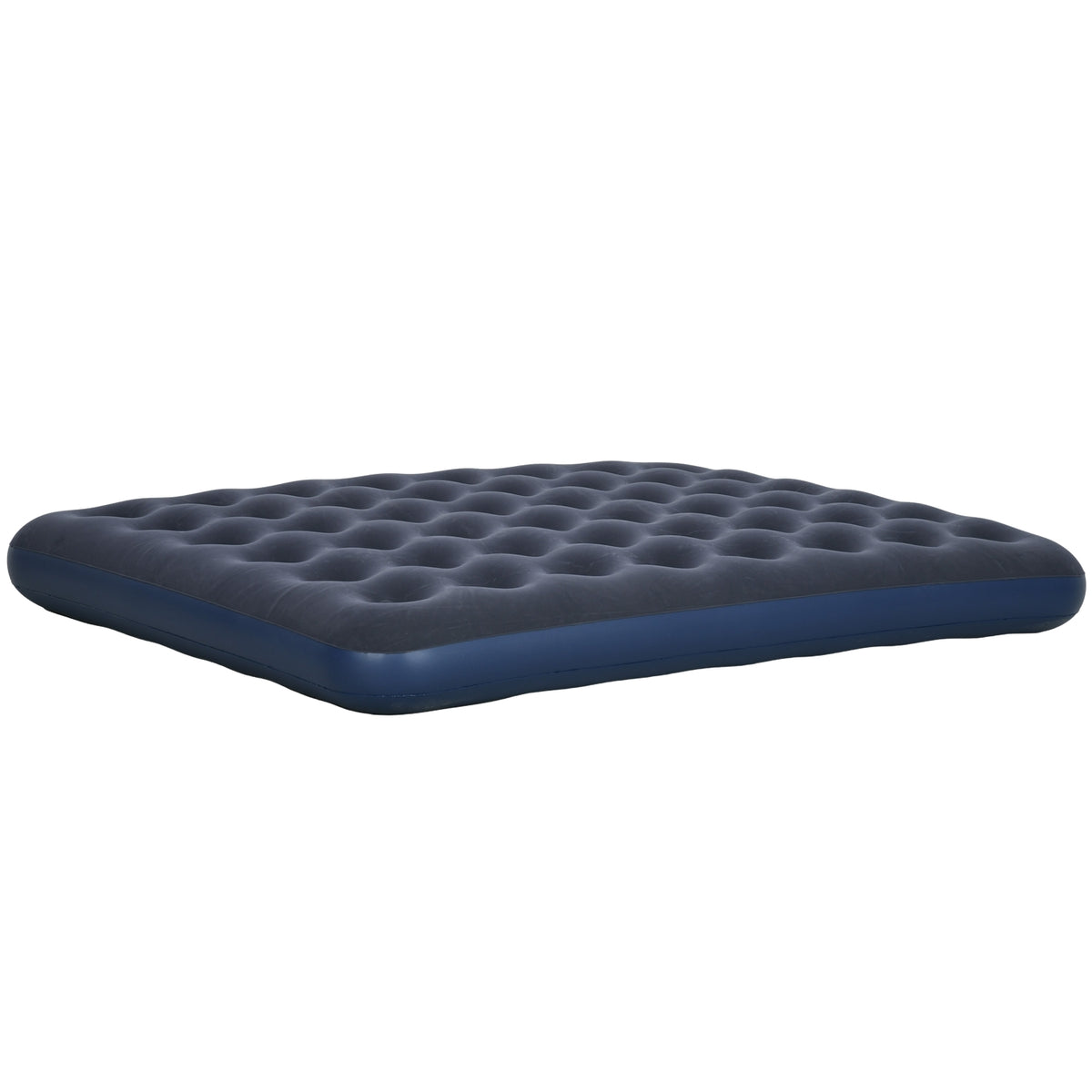 Air Bed Folding Double Camping Bed, Dark Blue, 203X152X22Cm