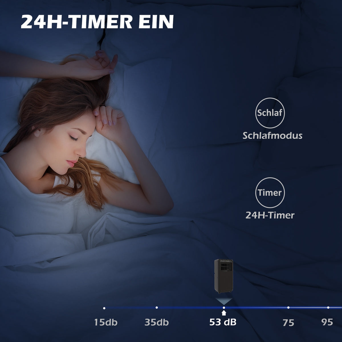 Air Conditioner Mobile 3In1 Cooling Ventilation Dehumidification 9000Btu Led Remote Control Timer Black