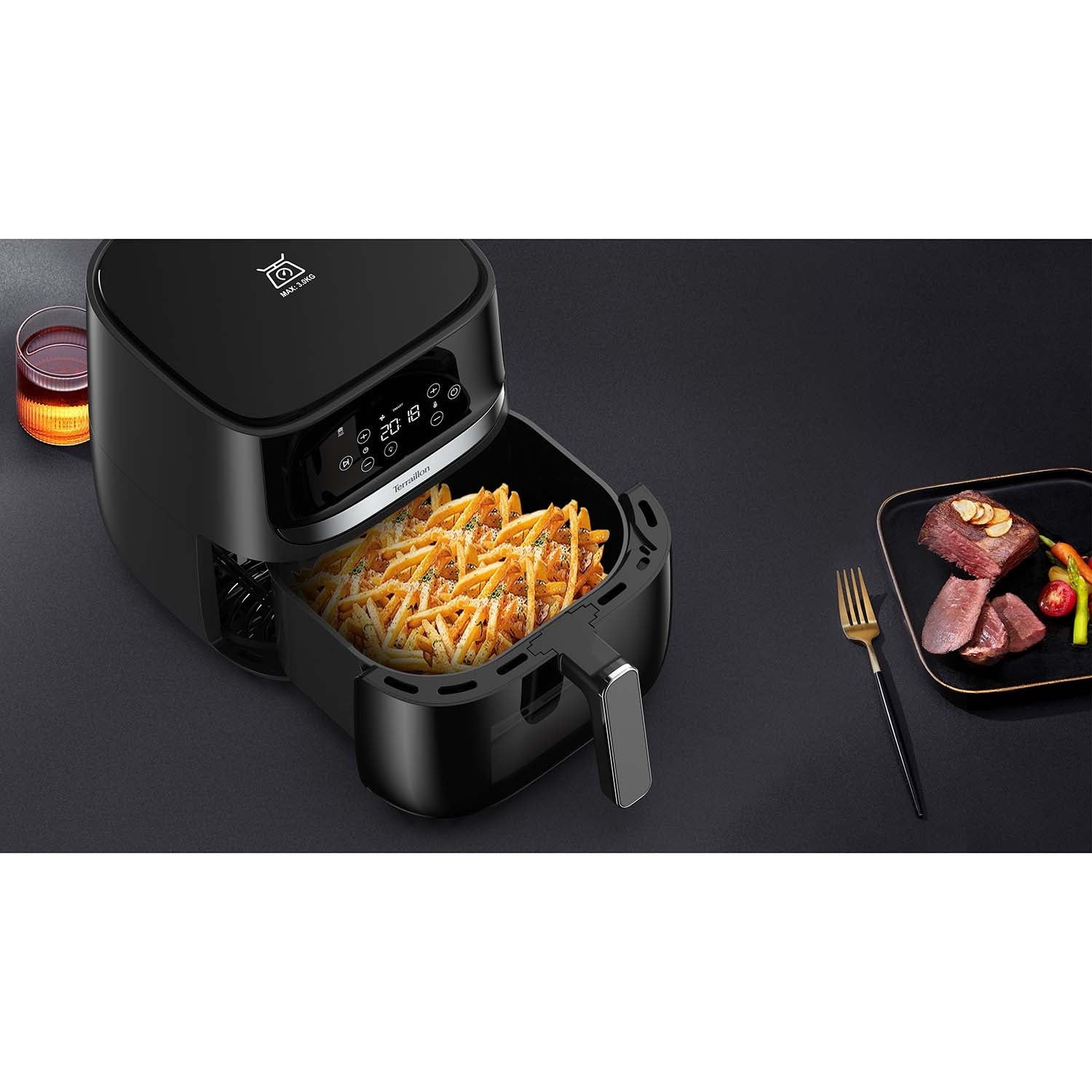 Air Fryer with Built-In Scale, 2-in-1, 5.7L Capacity
