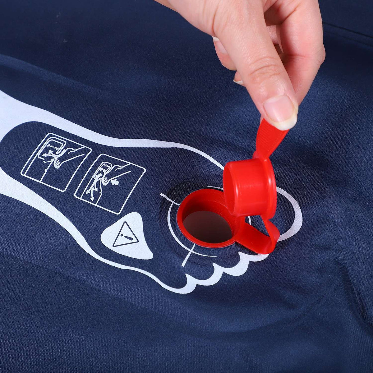 Air Mattress Inflatable Air Bed, Camping Mattress, Sleeping Mat, Pvc & Polyester Pongee, Navy Blue, 195X138X10Cm