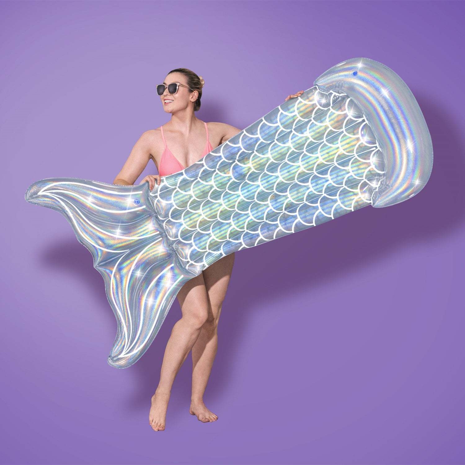 Air mattress 1.93m Rainbow iridescent