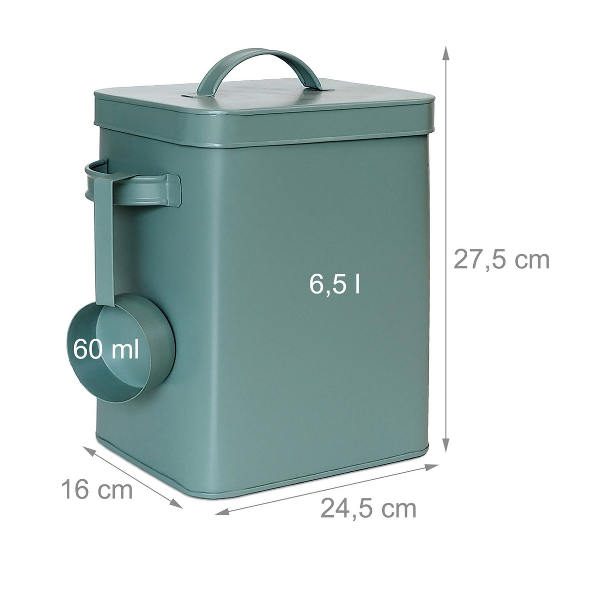 Airtight Metal Storage Tin with Scoop