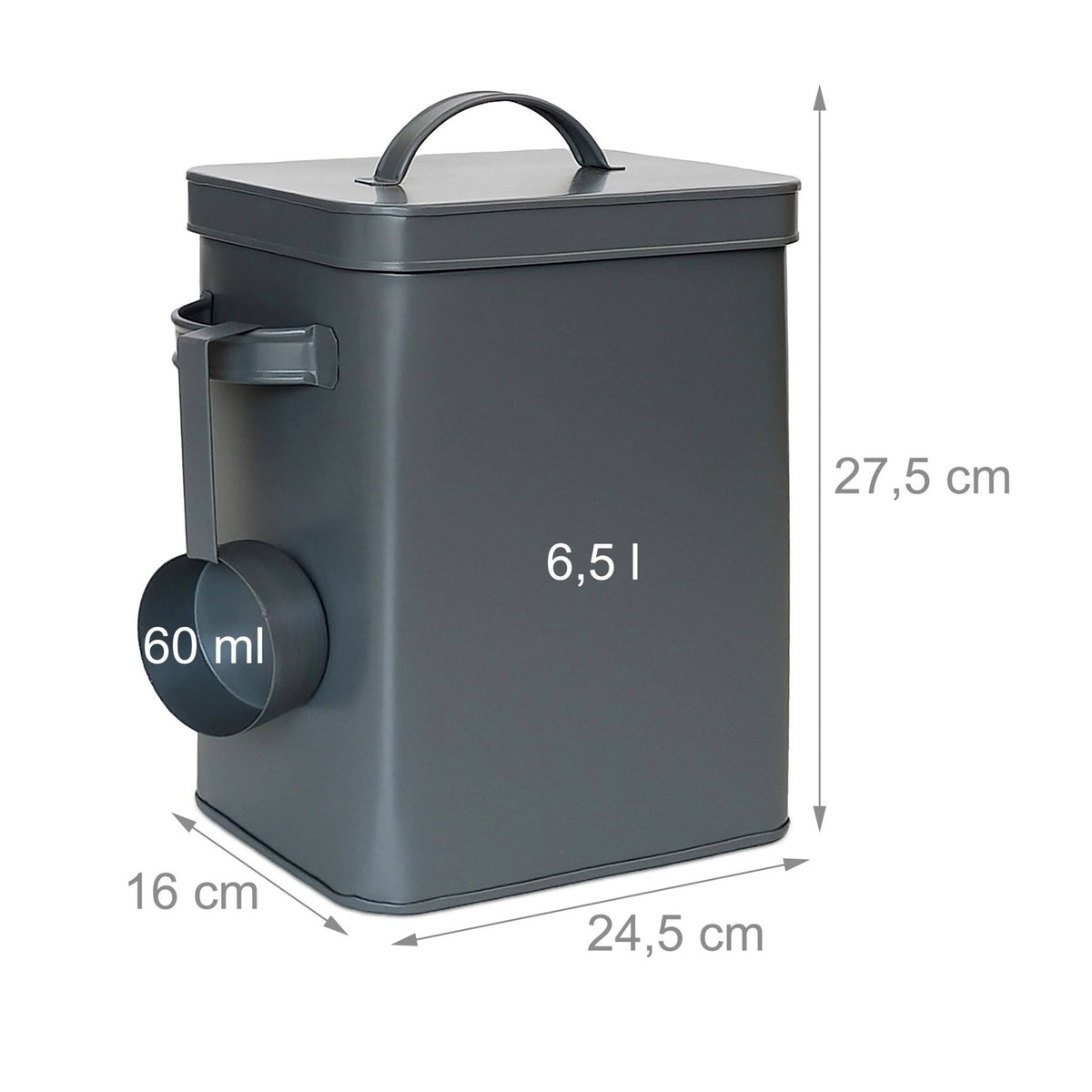 Airtight Metal Storage Tin with Scoop