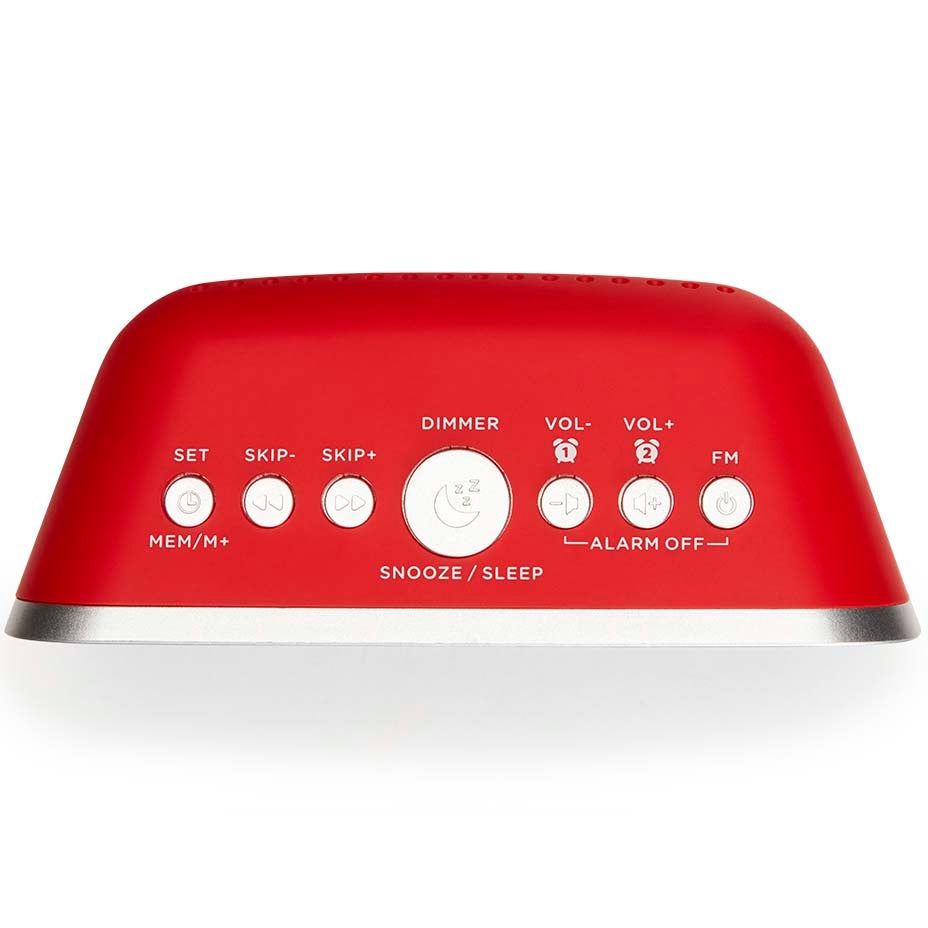 Alarm Clock with Dual Alarms and USB Charging Port, Red
