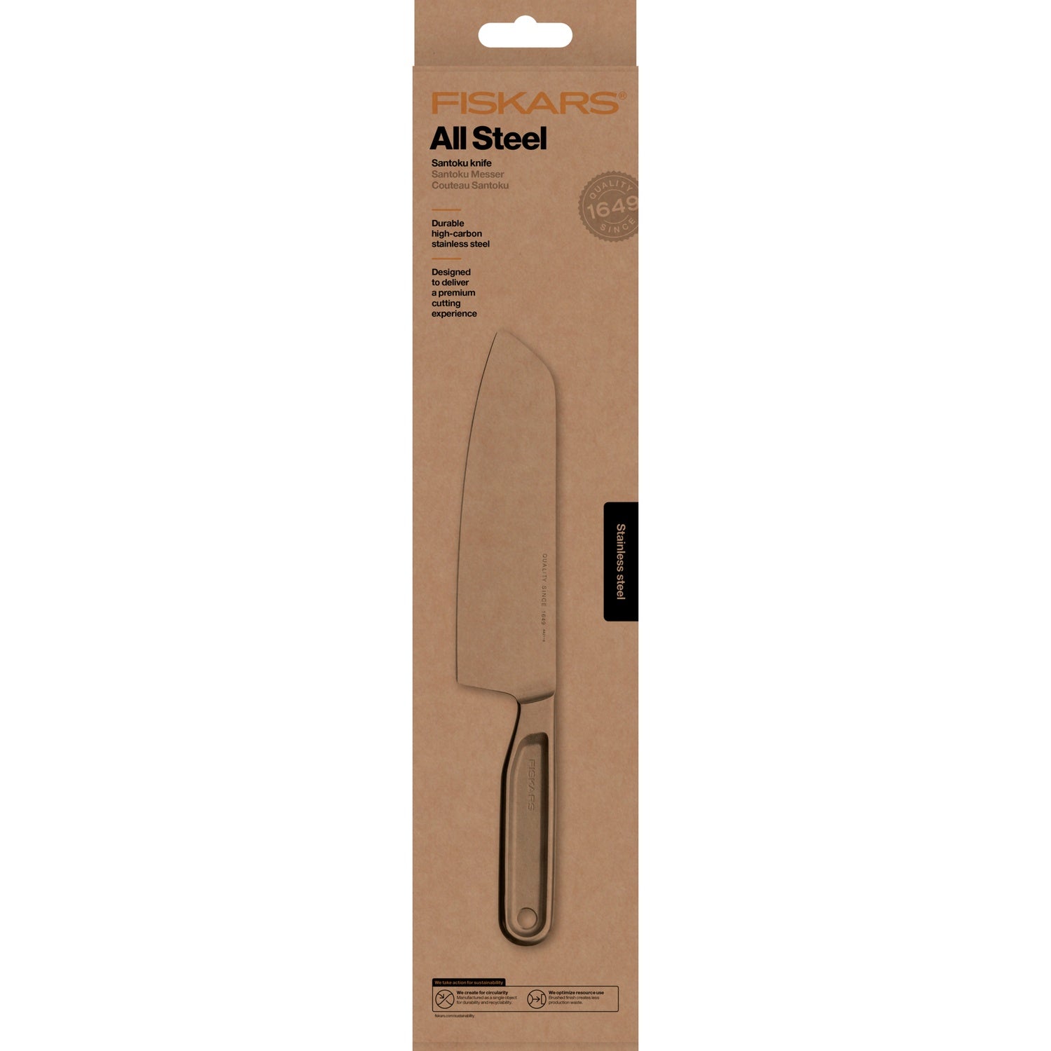 All Steel Santoku knife 17 cm