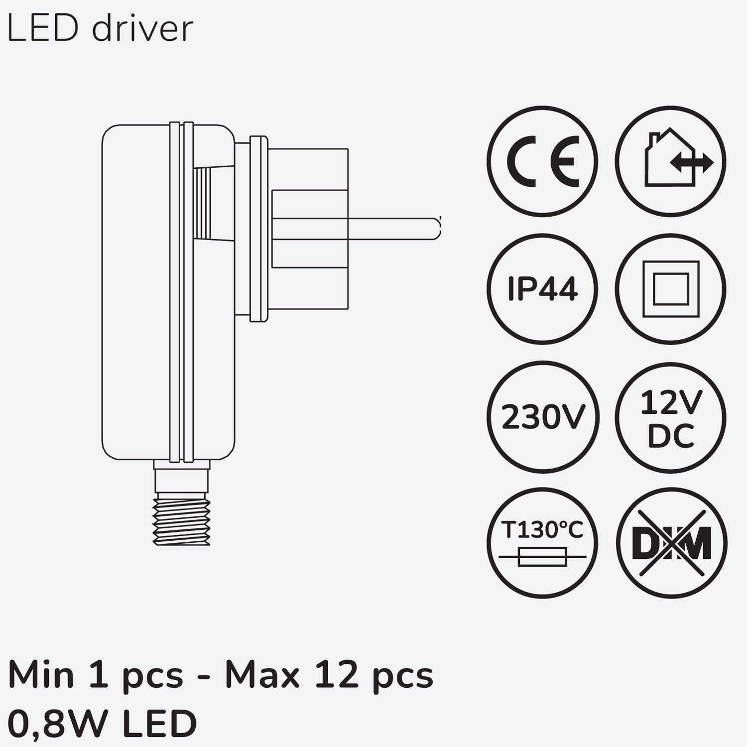 Allan Decklight kit 4-pack incl power adapter 12V 3000K 10lm IP67