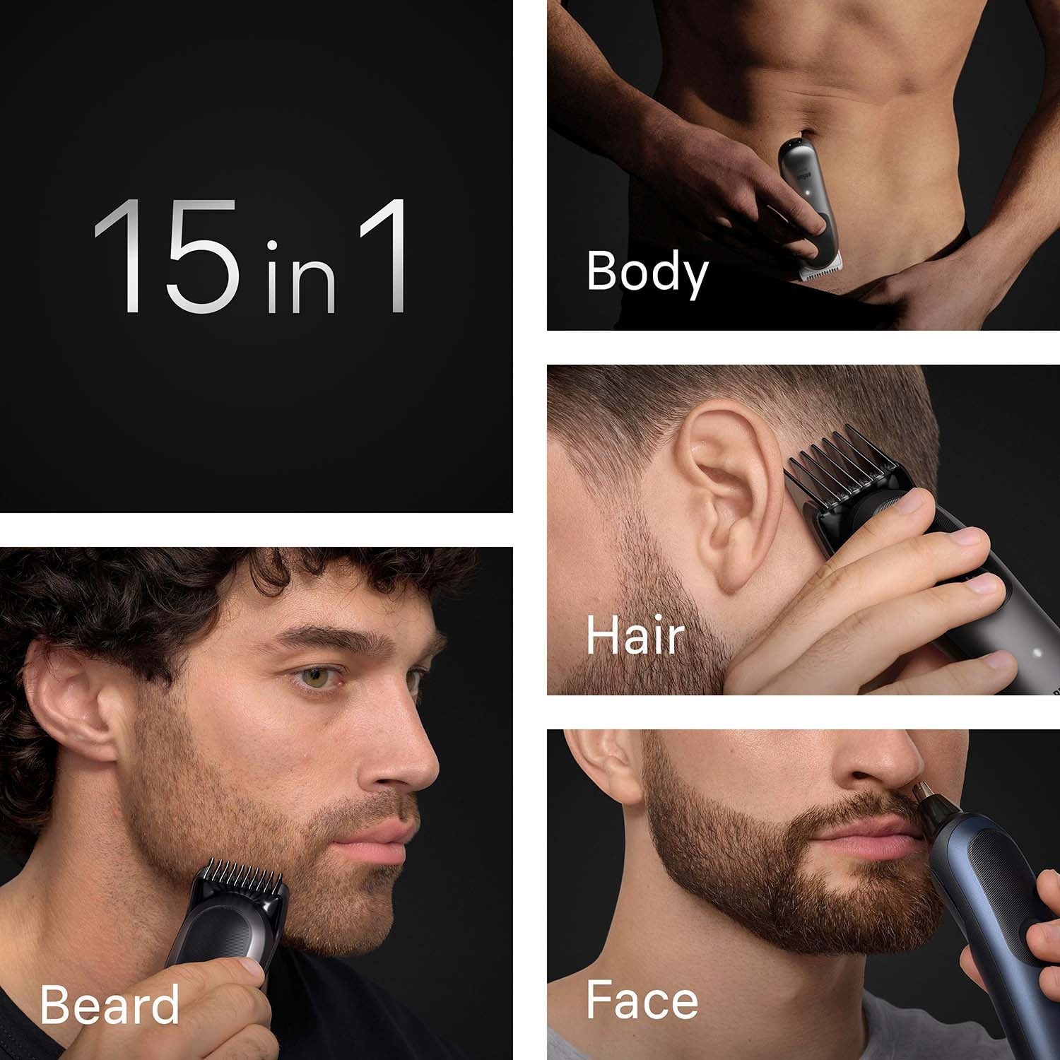 All-in-One Grooming Kit, 15-in-1, Black/Deep Blue