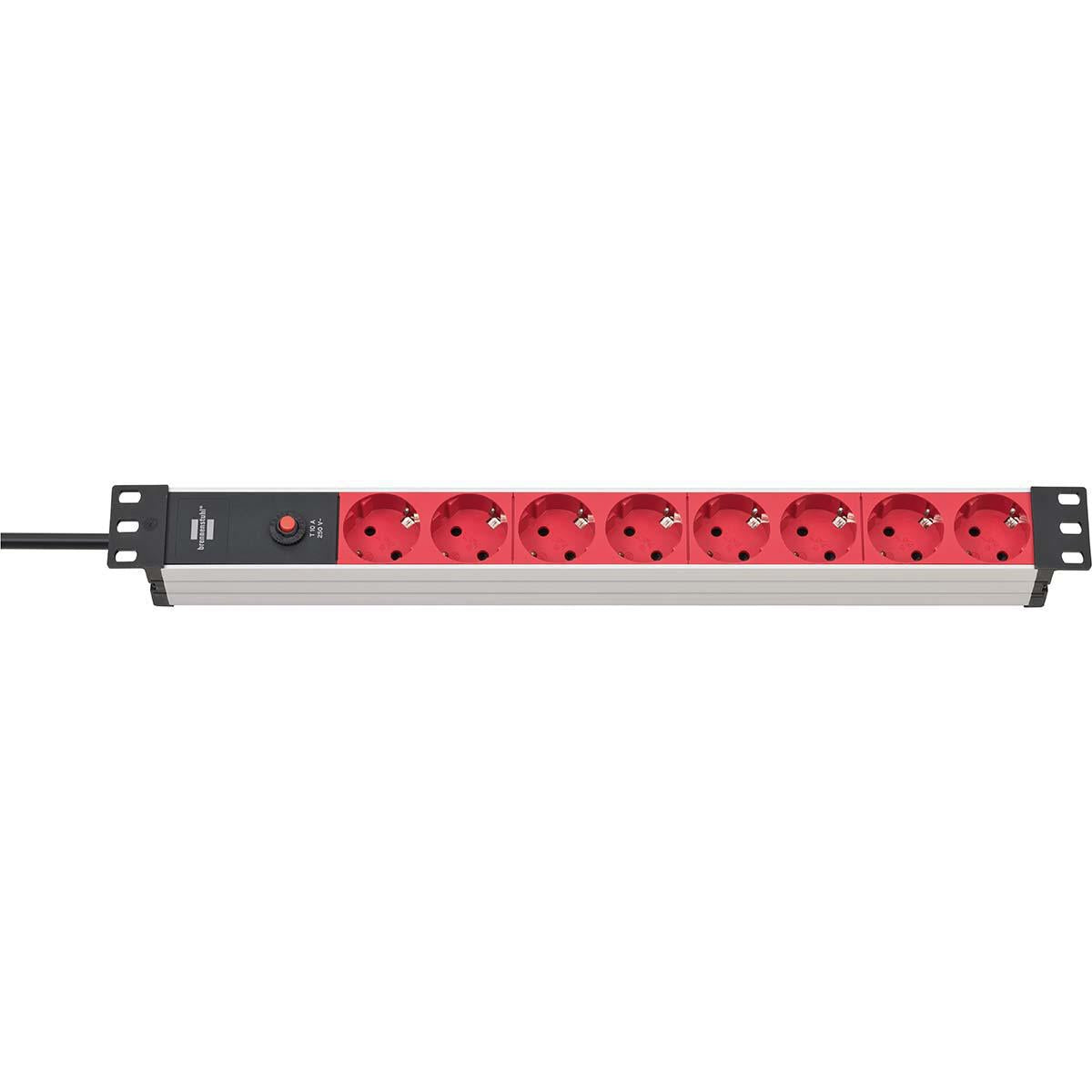 Alu-Line 8-way 19" Outlet for junction boxes PG Plug 2.00 m Black/Red C14