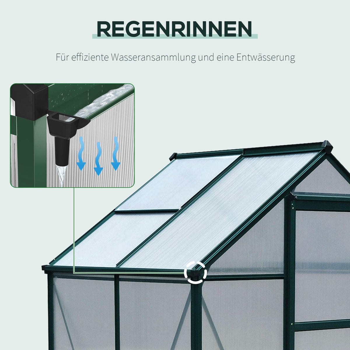 Aluminium Greenhouse with Roof Vent, 190 x 132 x 201 cm