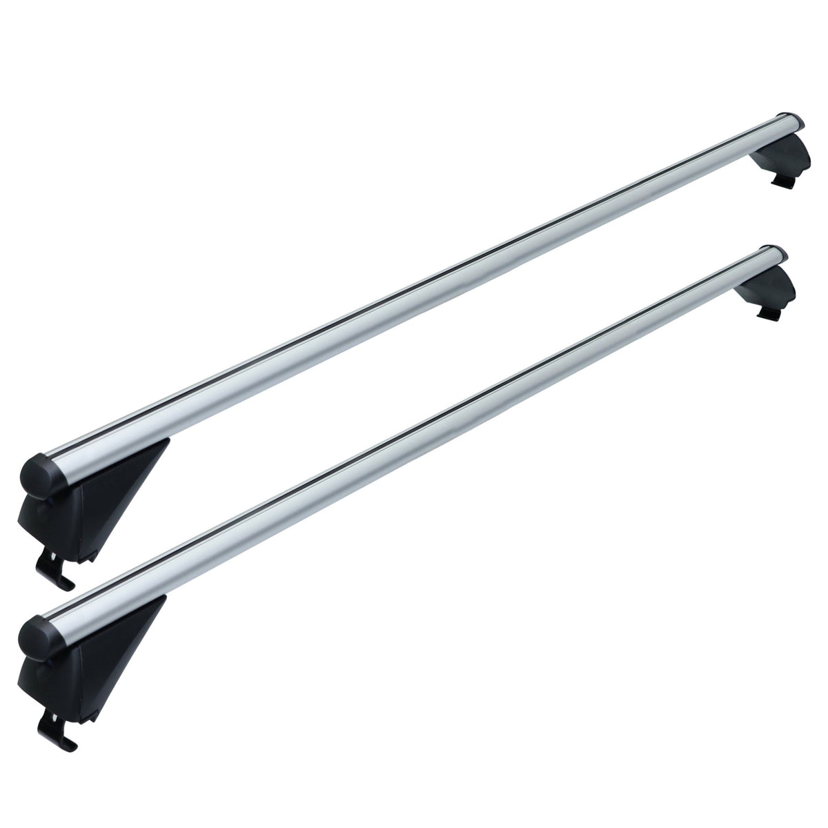 Aluminium Roof Bars for Closed Rails, Silver, 124 cm