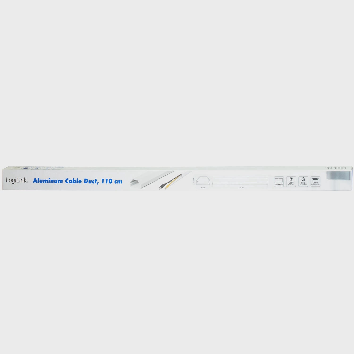 Aluminum Cable Channel, 110 cm, Wall Mountable