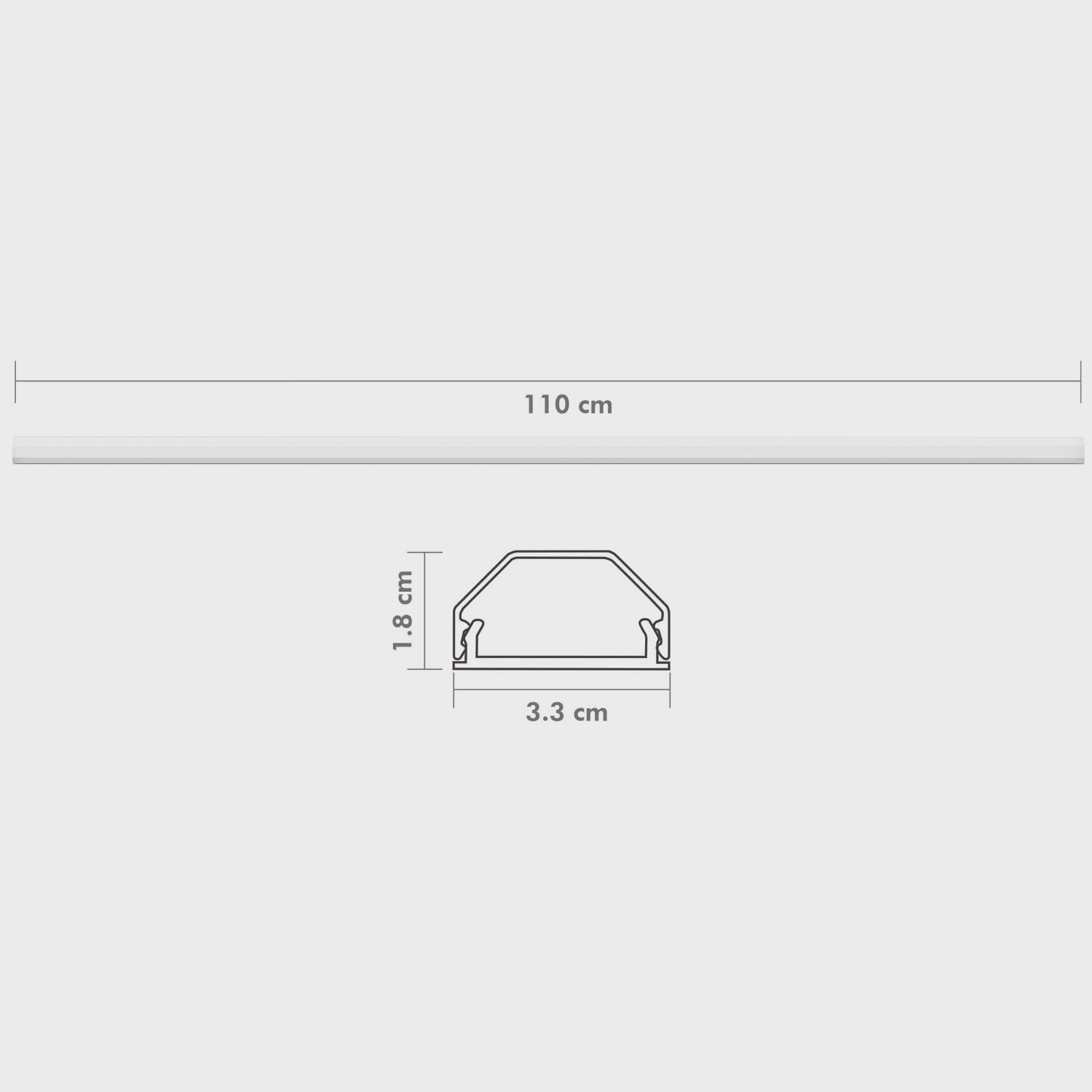 Aluminum Cable Channel, 110 cm, Wall Mountable