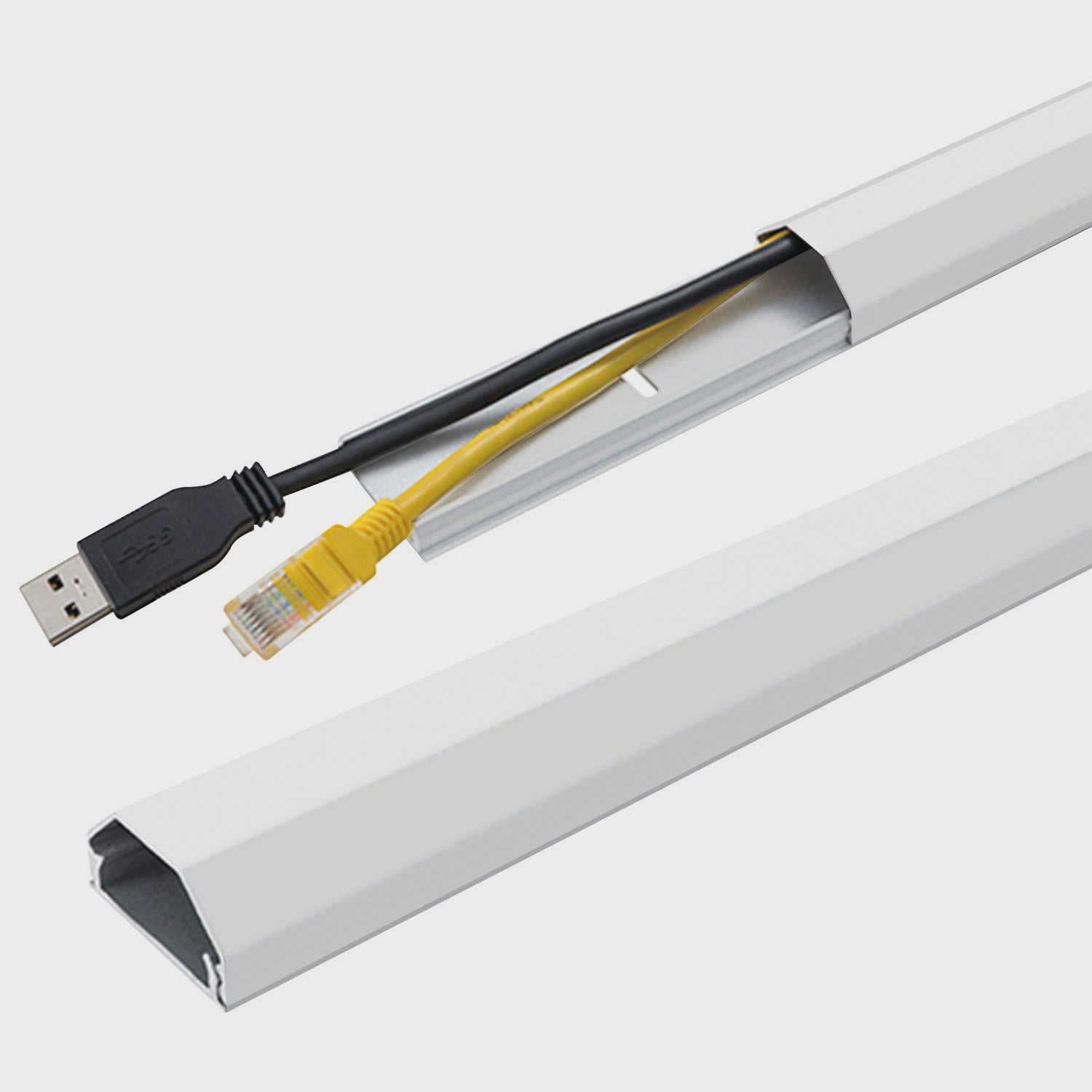 Aluminum Cable Channel, 75cm, Wall Mount, White