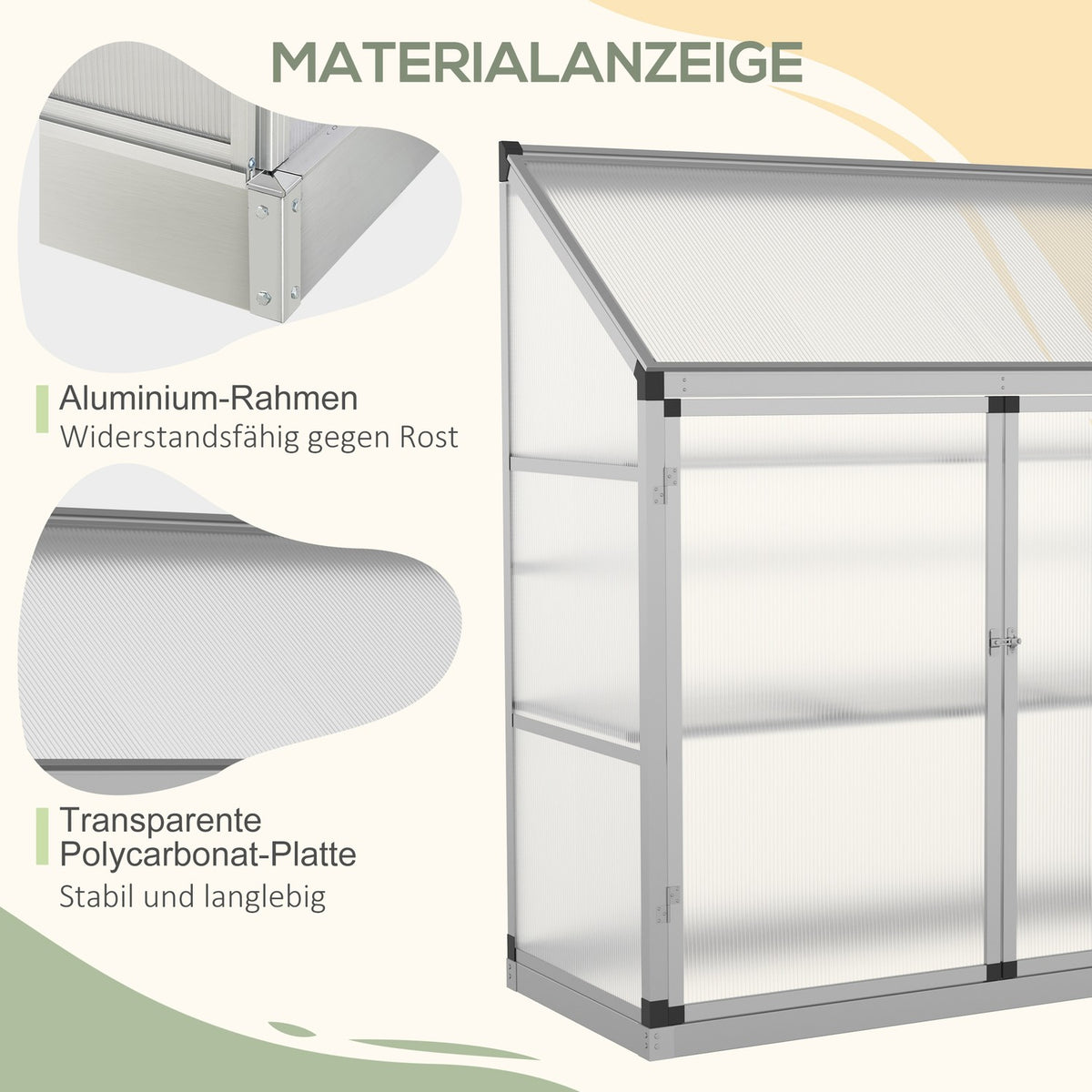 Aluminum Greenhouse With Foundation Frame, 3 Levels Cold Frame, 131X58X139.5Cm, Greenhouse Plant House