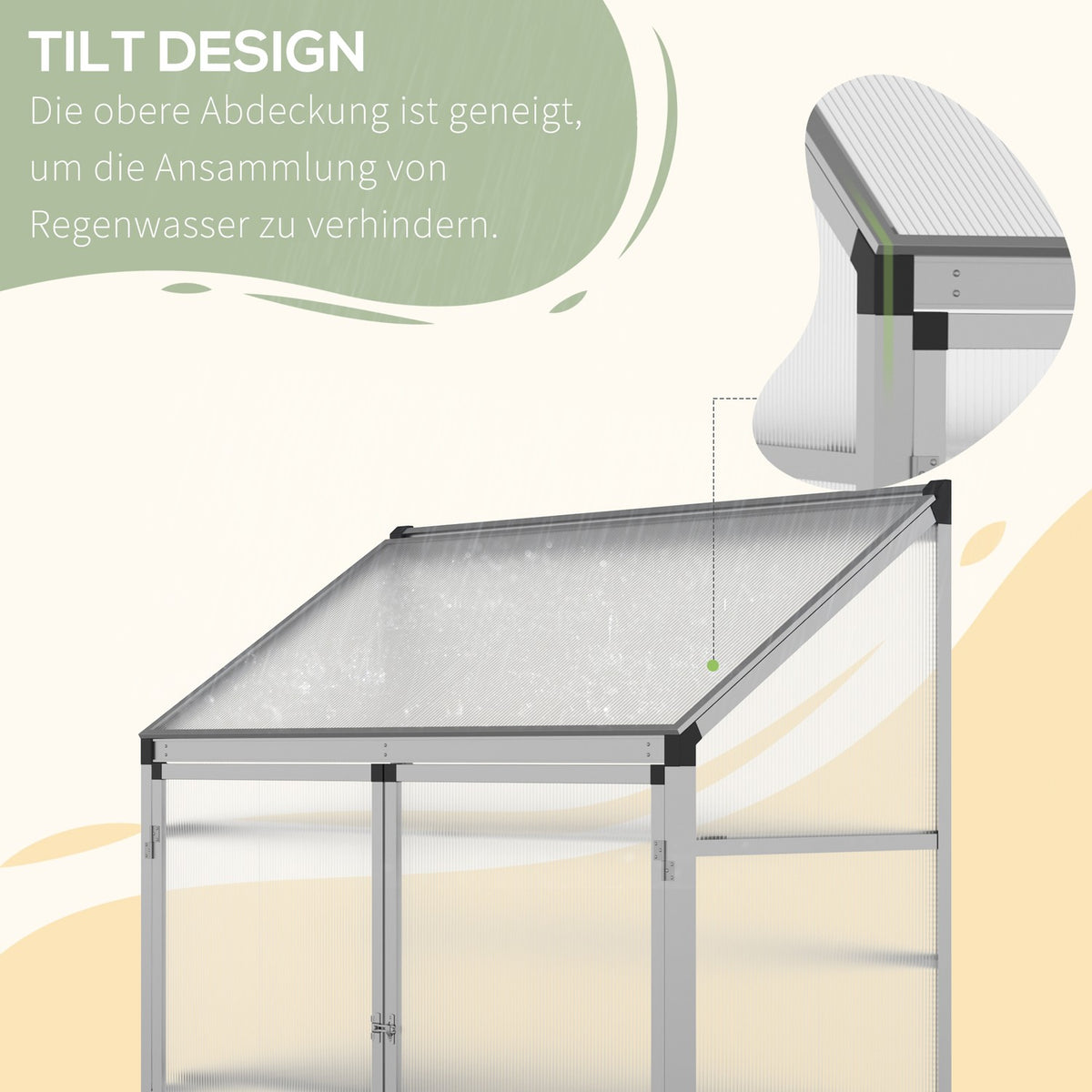 Aluminum Greenhouse With Foundation Frame, 3 Levels Cold Frame, 131X58X139.5Cm, Greenhouse Plant House