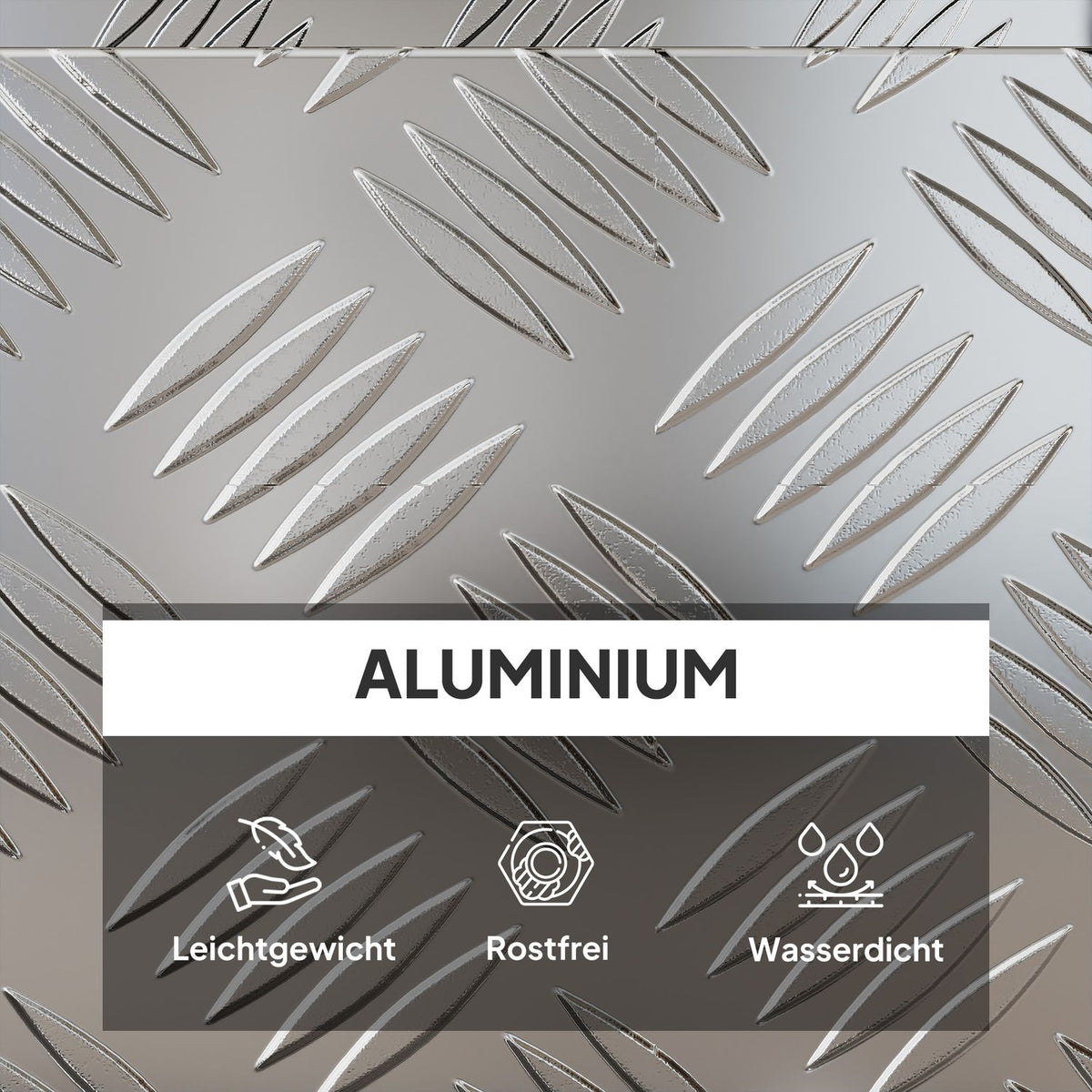 Aluminum Tool Box with Lock, Lightweight, 50x15.5x20.5 cm