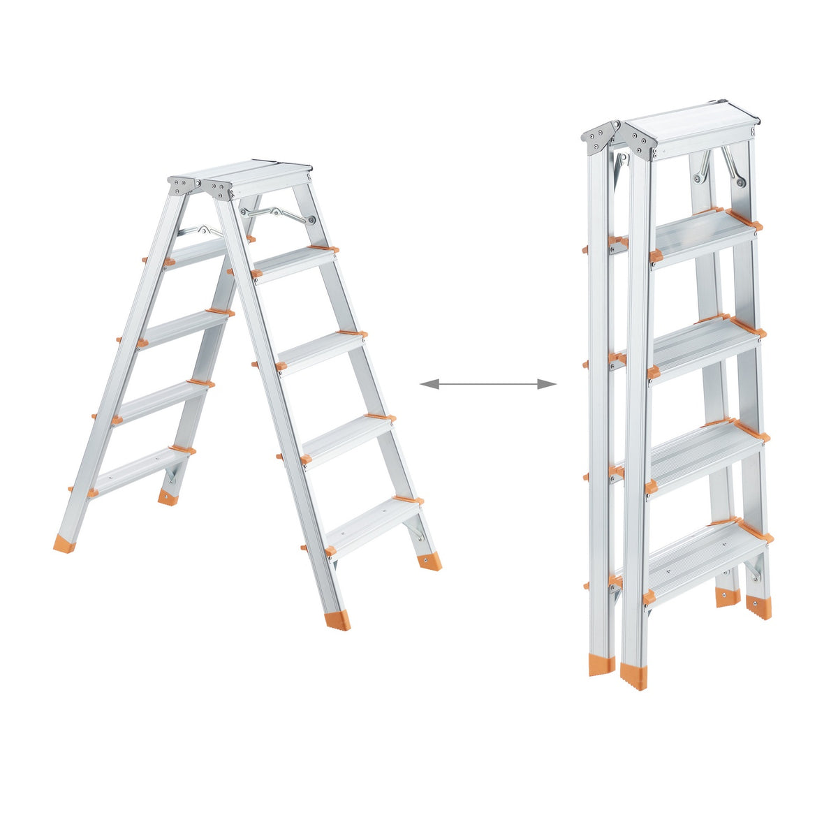 Aluminum double-sided stepladder