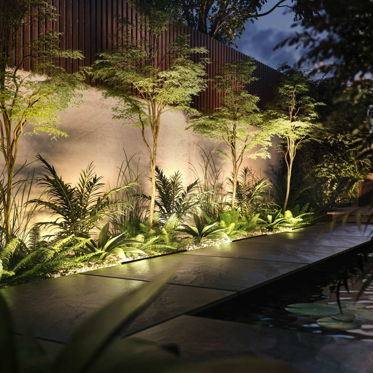 Amaranth Garden floodlight Wh/Color 12V