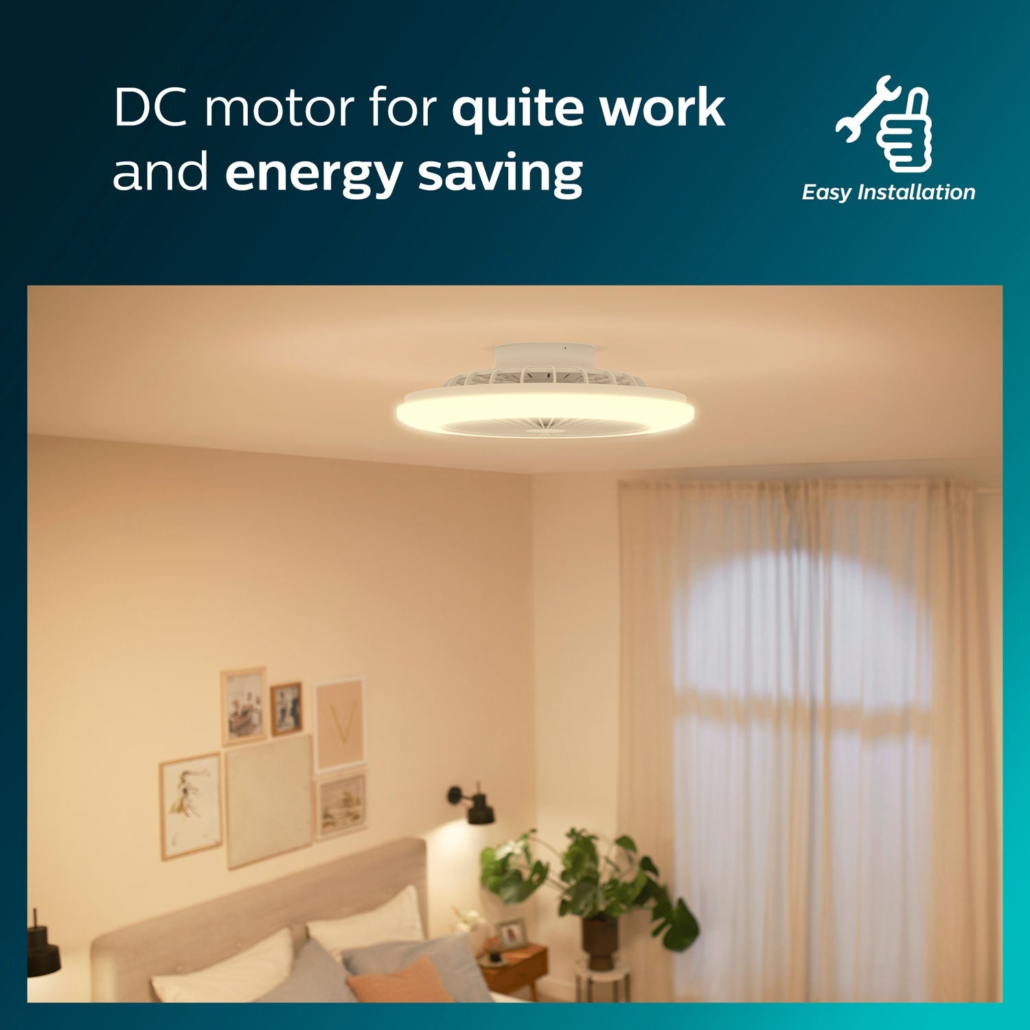 Amigo Ceiling fan with LED lighting Warm/cool white 6000 lm