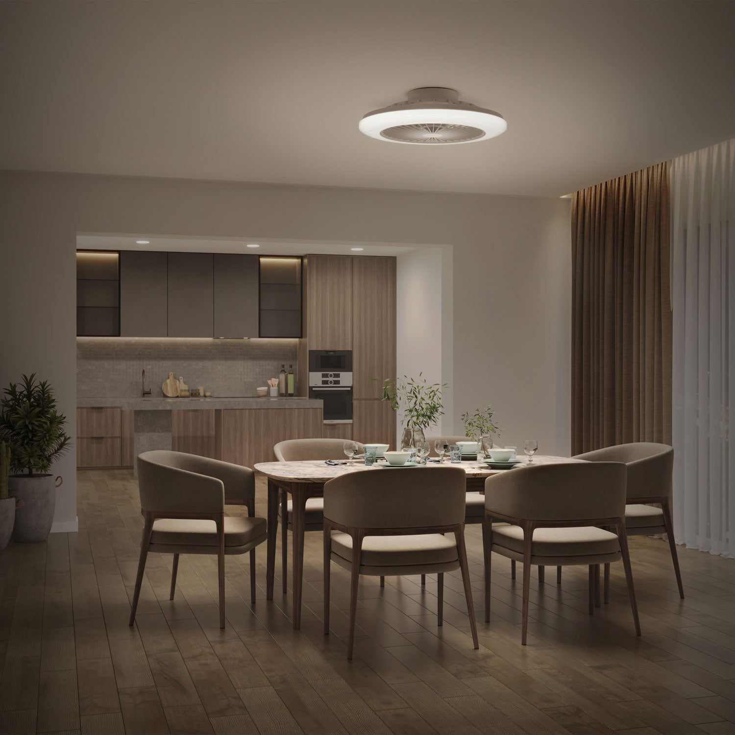 Amigo Ceiling fan with LED lighting Warm/cool white 6000 lm