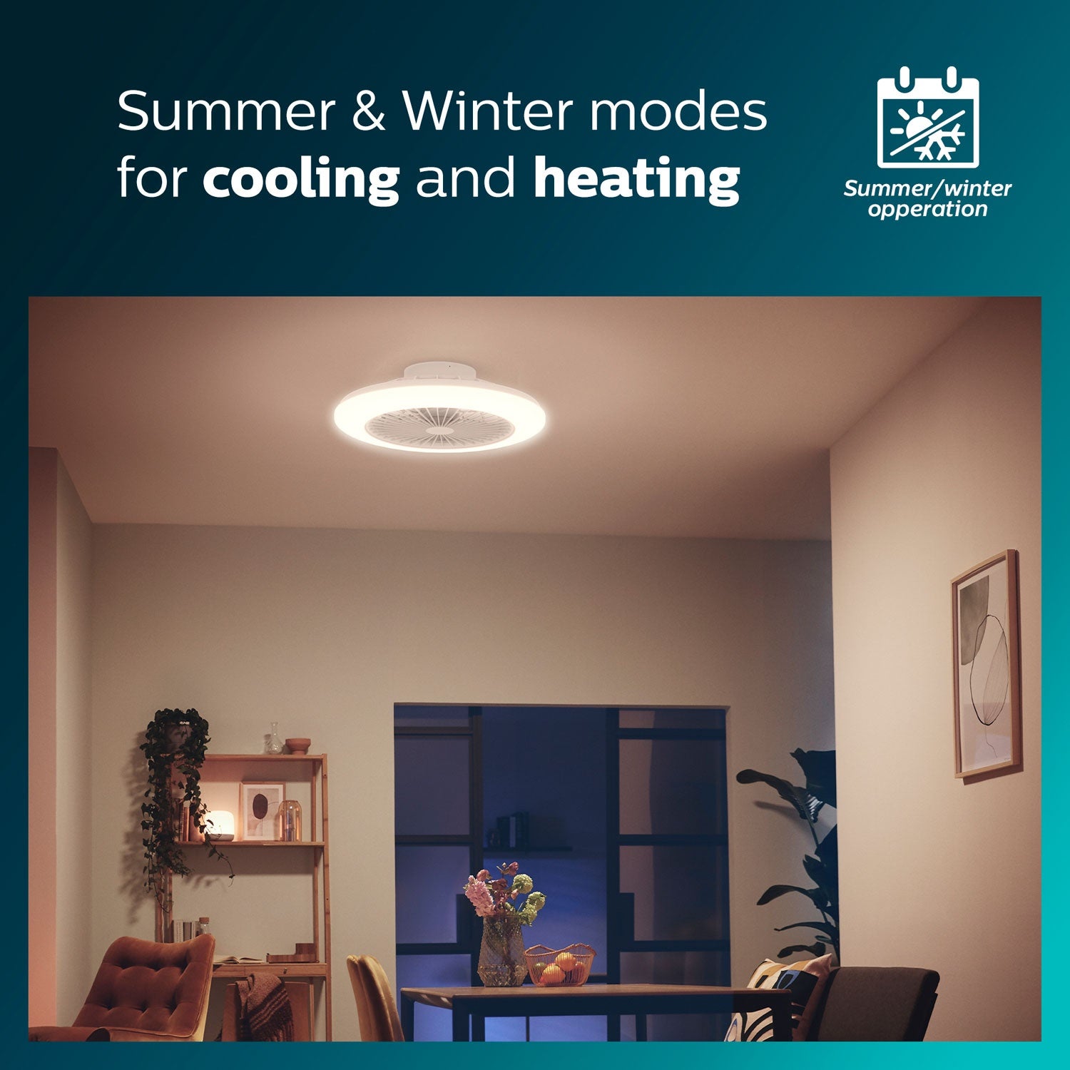 Amigo Ceiling fan with LED lighting Warm/cool white 6000 lm