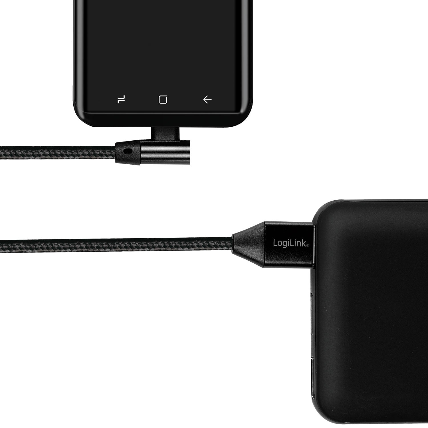 Angled USB-C cable USB 2.0 Max 3A 1m