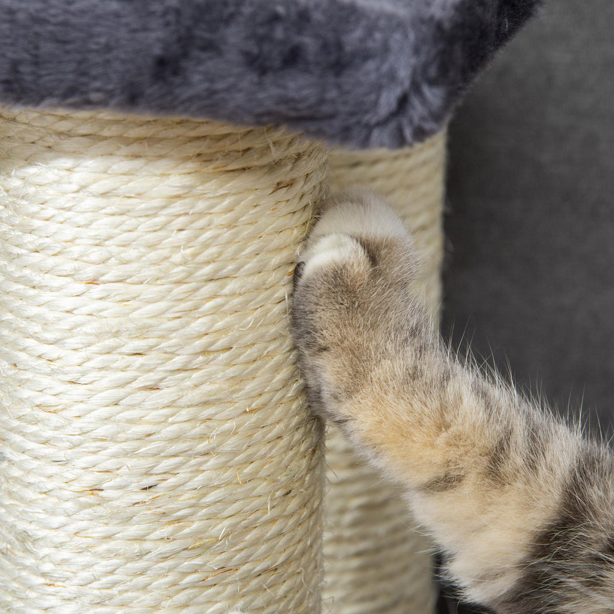 Animal Stairs 4-Step Dog Stairs & Kitten Stairs, Soft Plush, Gray, 60X40.5X59Cm