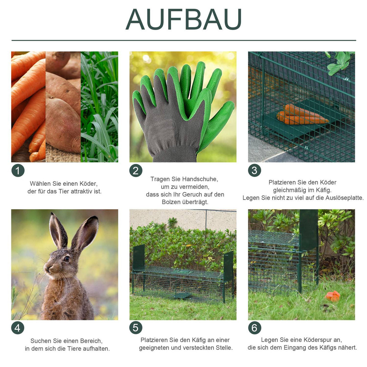 Animal Trap Marten Trap With 2 Entrances, Trap For Rabbits & Cats, Metal, Dark Green, 100X25X28Cm