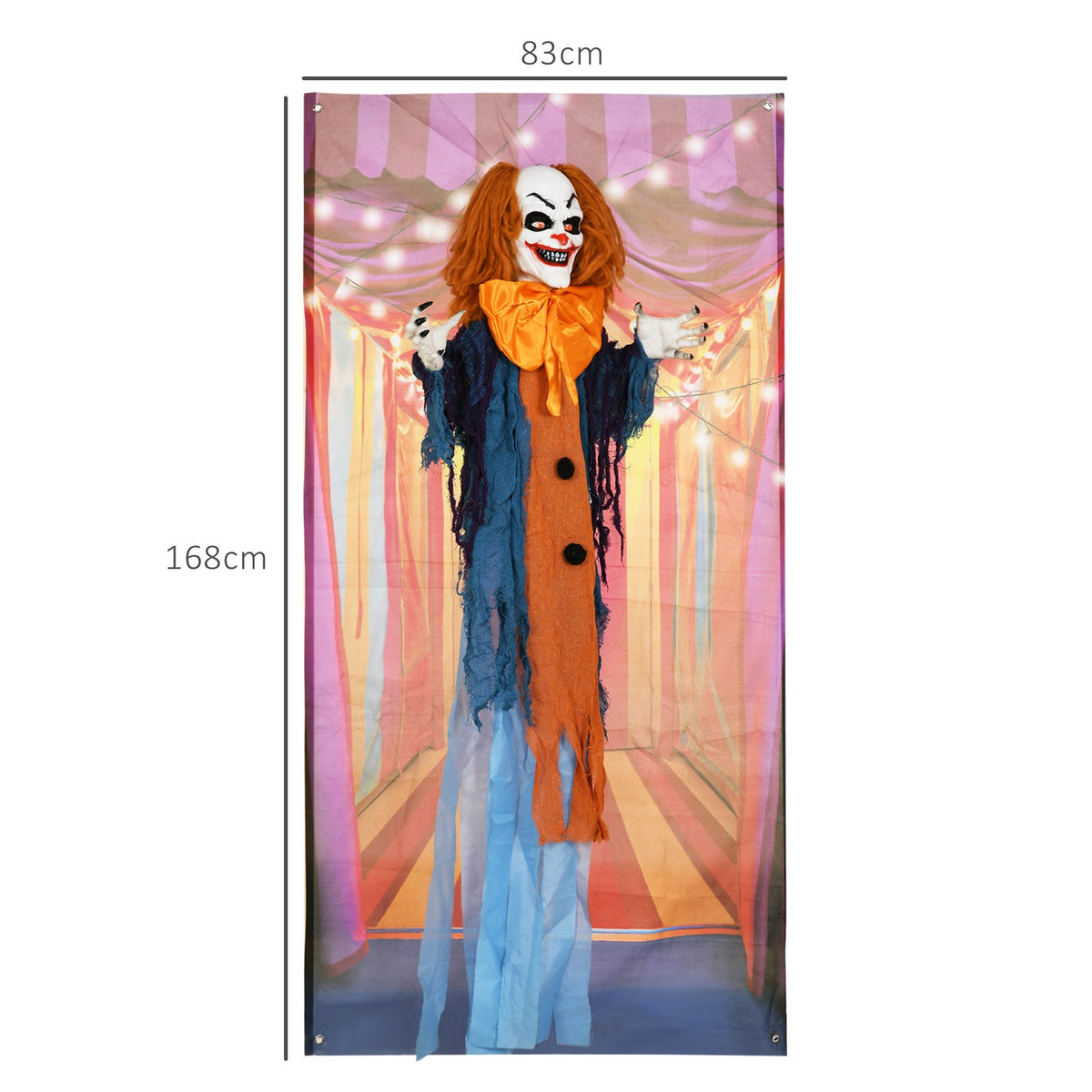 Animated Halloween Clown Decoration with Red Eyes, Sound