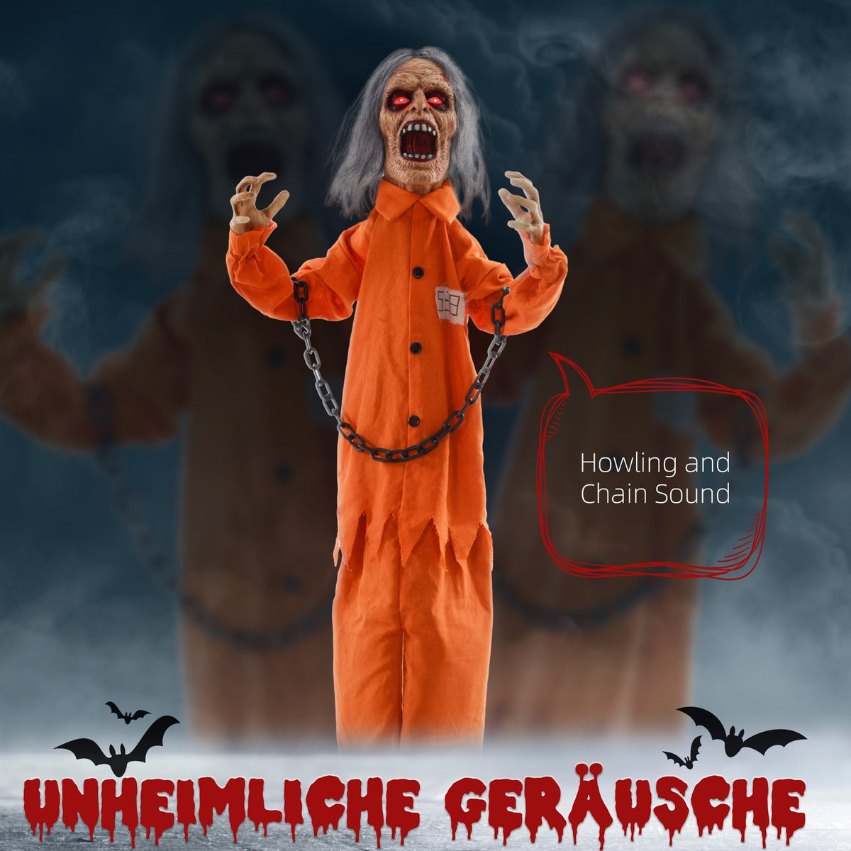 Animated Halloween Decoration with Sound and Light Effects