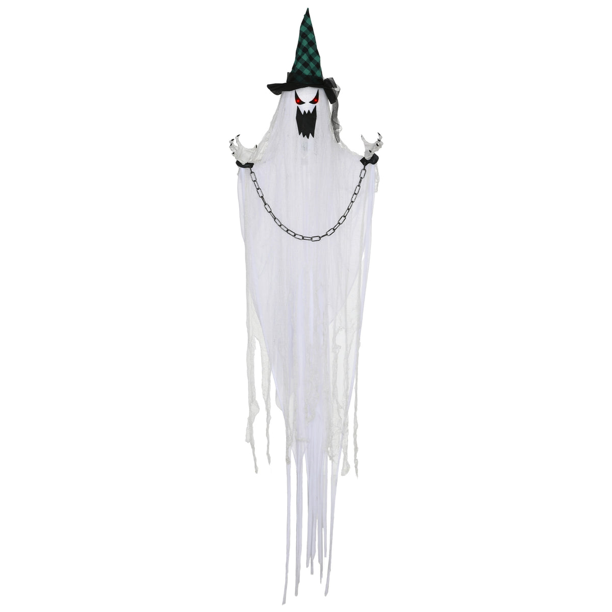 Animated Halloween Prop – Shaking Ghost with Red Eyes