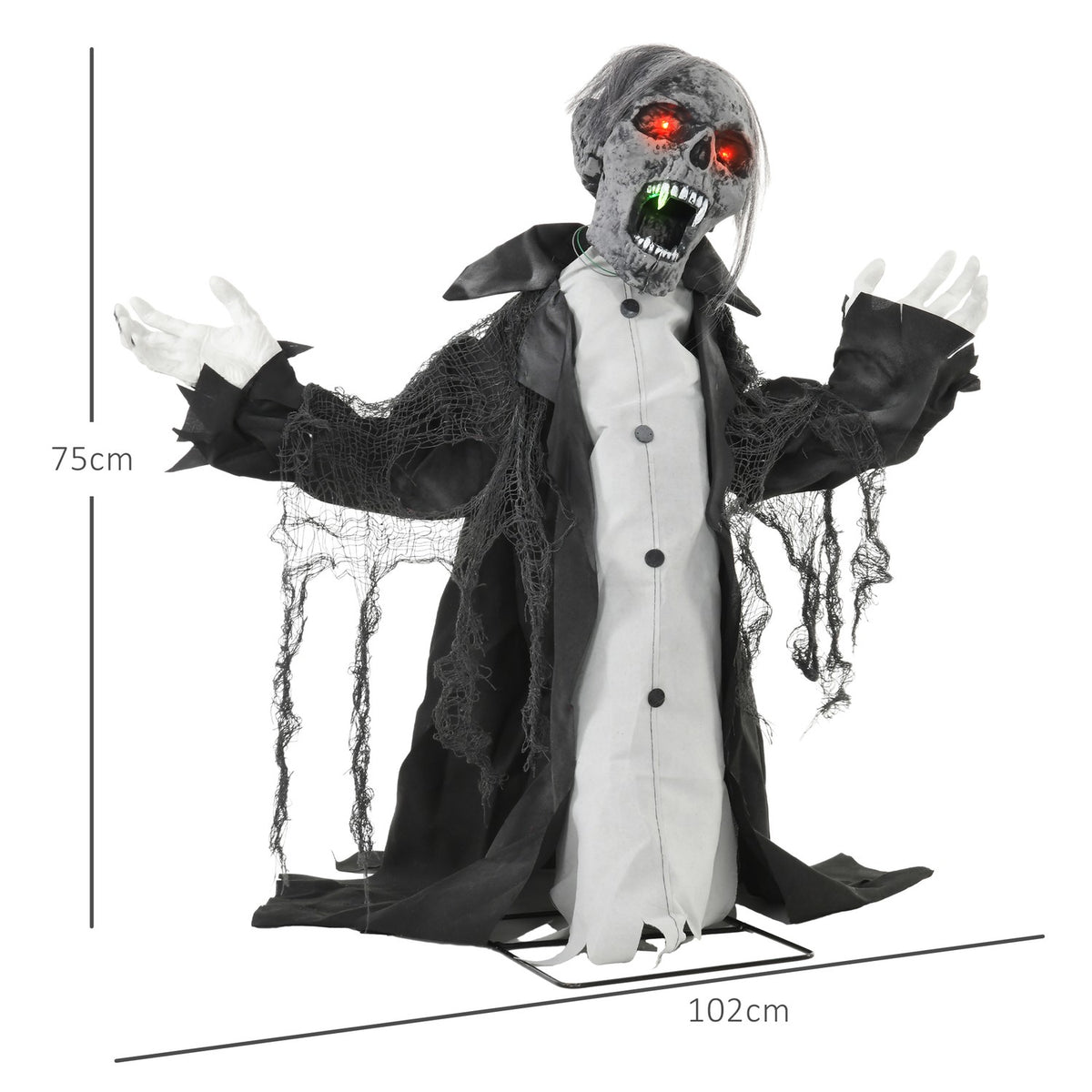 Animated Halloween Zombie Skeleton with Moving Arms
