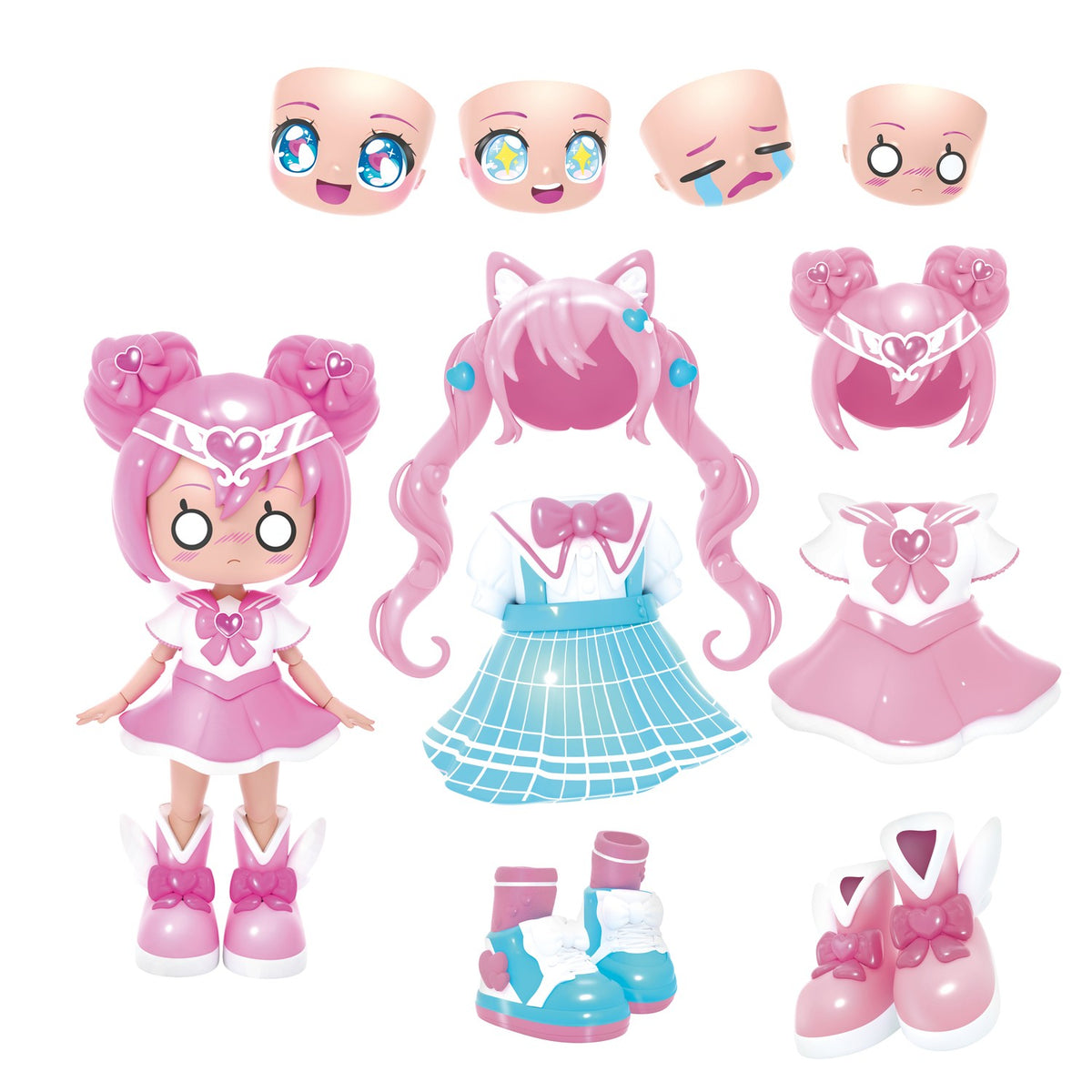 Anime Doll Set, 14cm, 32 Style Combinations