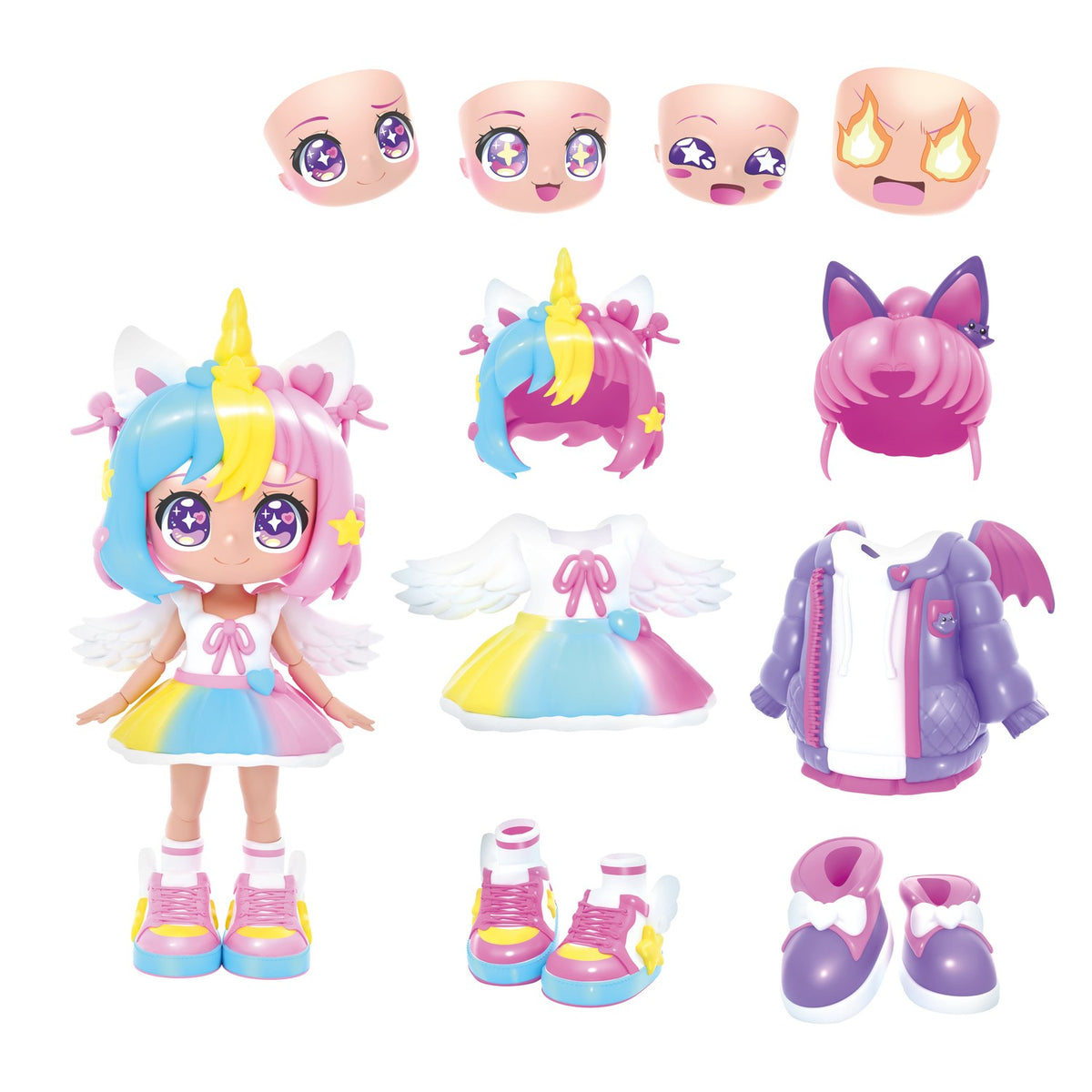 Anime Doll Set, Unicorn/Bat, 14 cm, 32 Styles