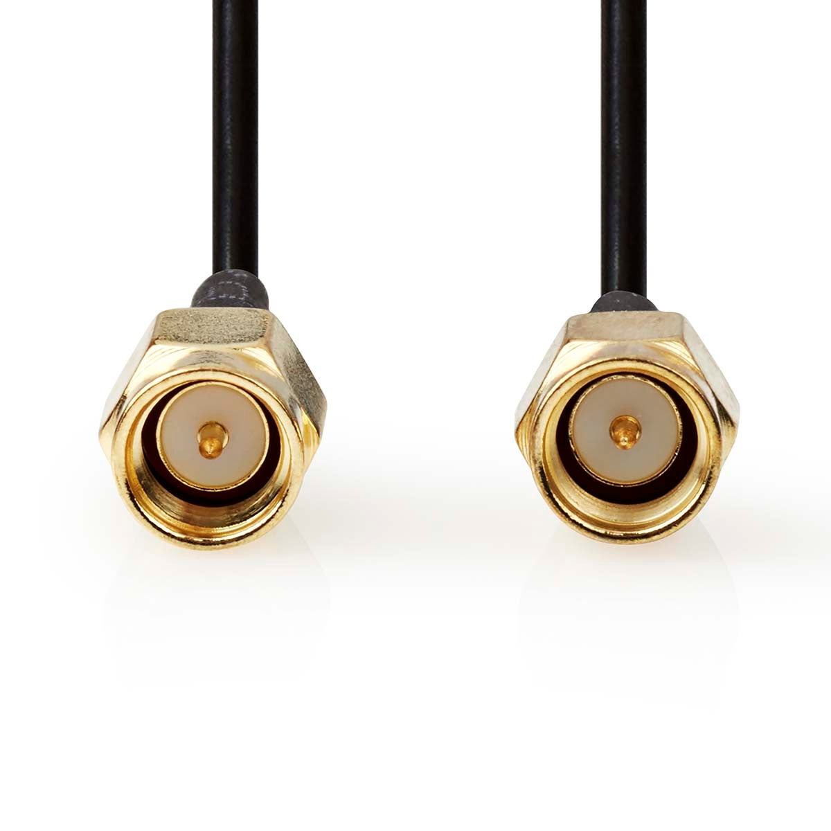Antenna cable | SMA Male | SMA Male | Gold Plated | 50 Ohm | Single shell protection | 5.00 m | Round | PVC | Black | Label