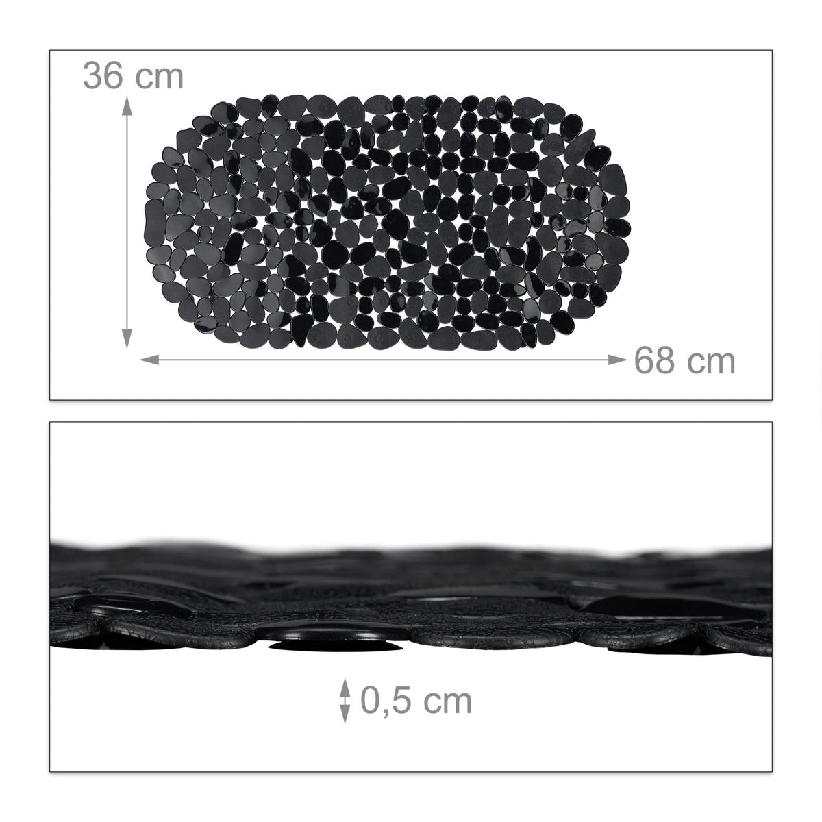 Anti-Slip Bath Mat Stone Design