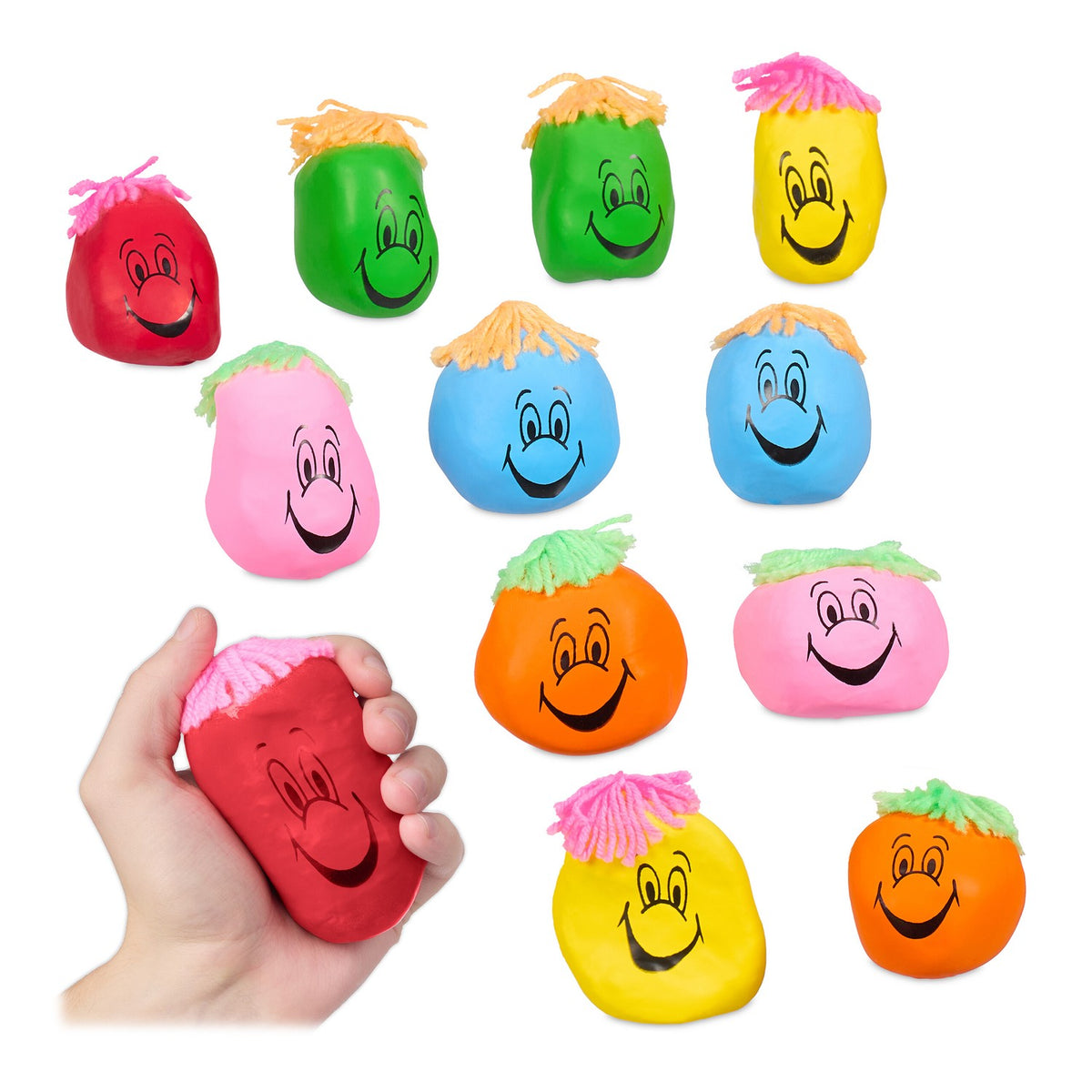 Anti-Stress Squeeze Balls, Large, Latex & Cornflour, 12-Pack