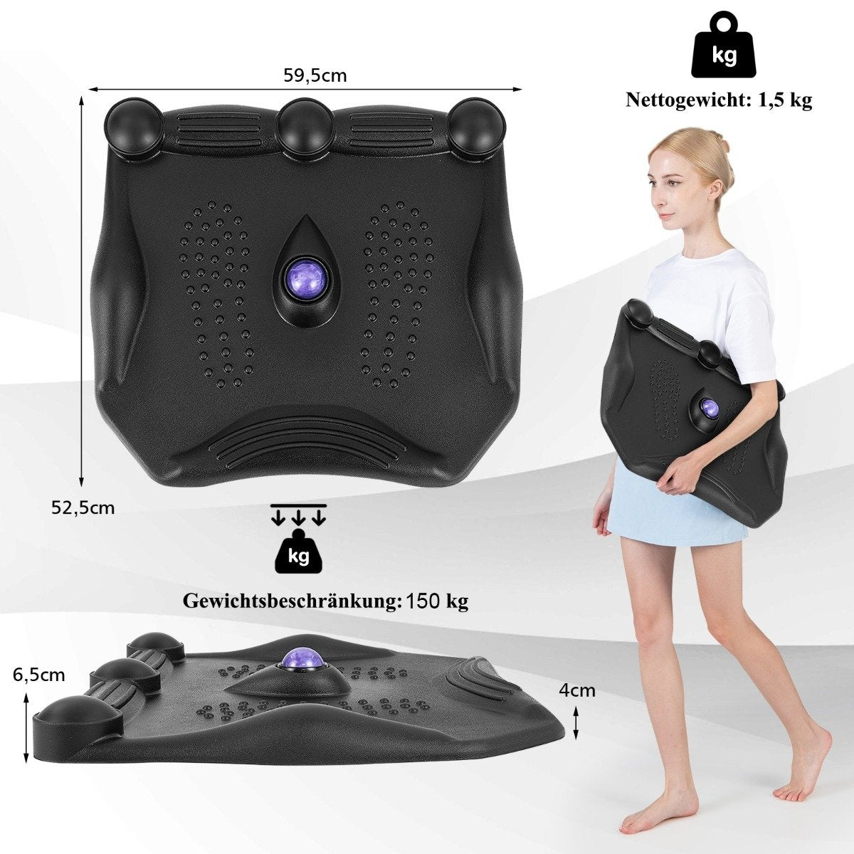 Anti-fatigue mat with massage points & 360° rolling massage ball standing mat