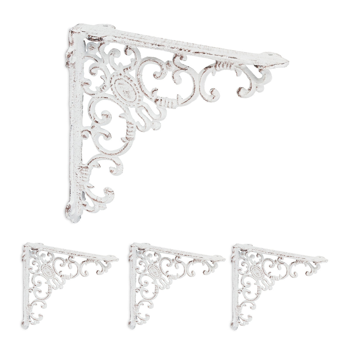 Antique Cast Iron Shelf Brackets, Set of 4