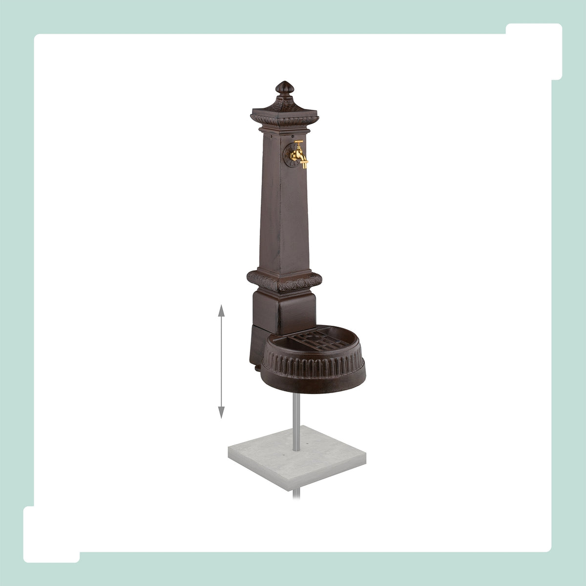 Antique Column Fountain with Tap & Basin, 100 cm